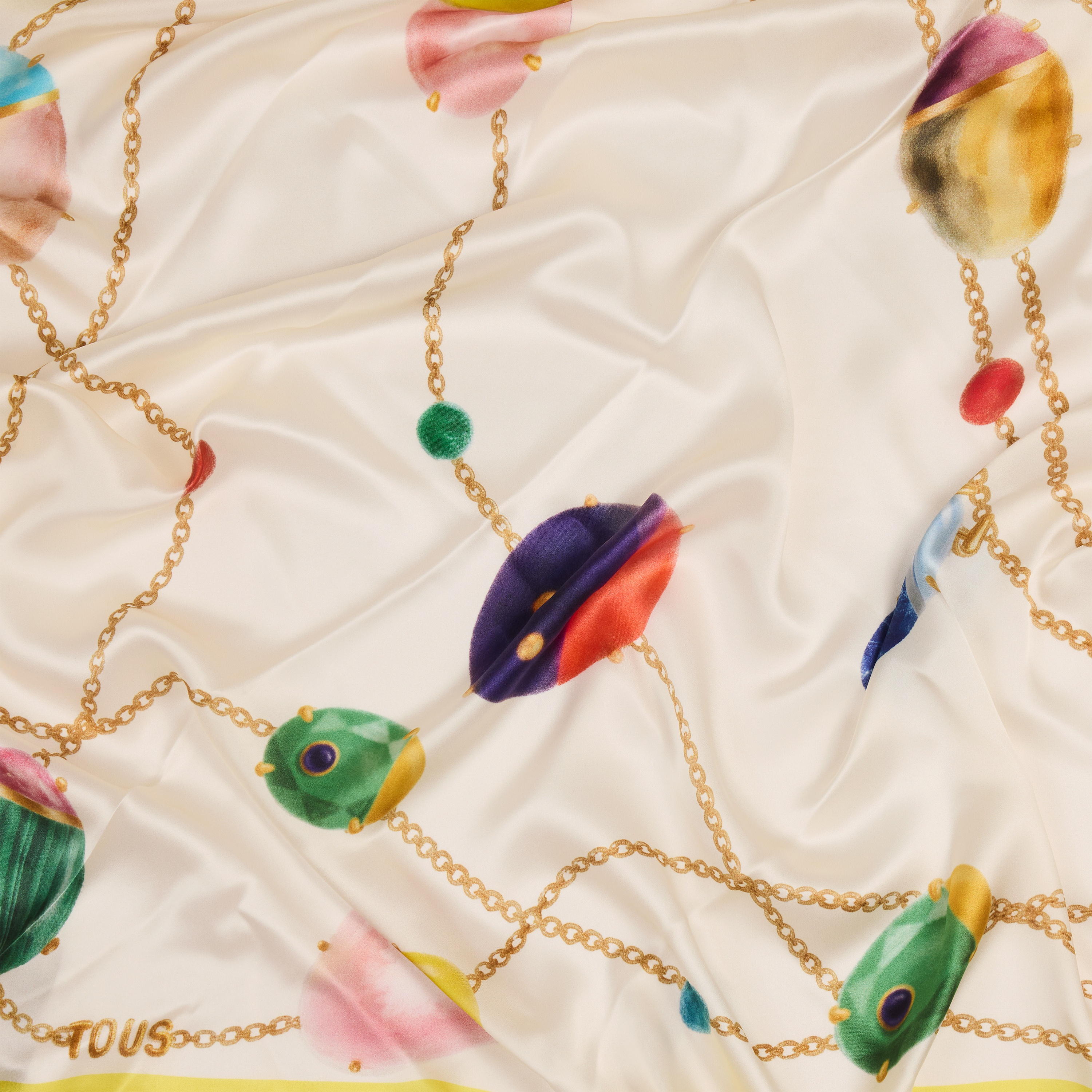 Triangular silk Scarf TOUS Beetle Gems
