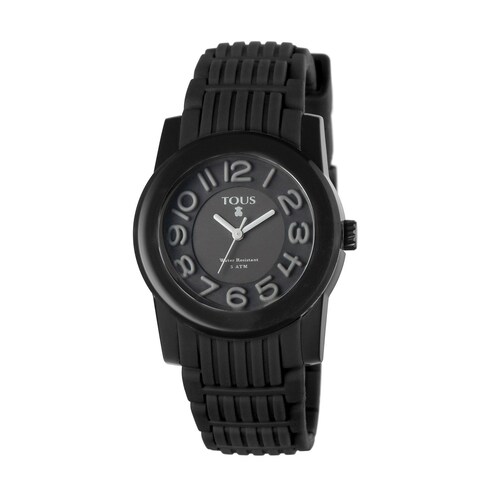 Steel Otos Watch with black Silicone strap image number 0