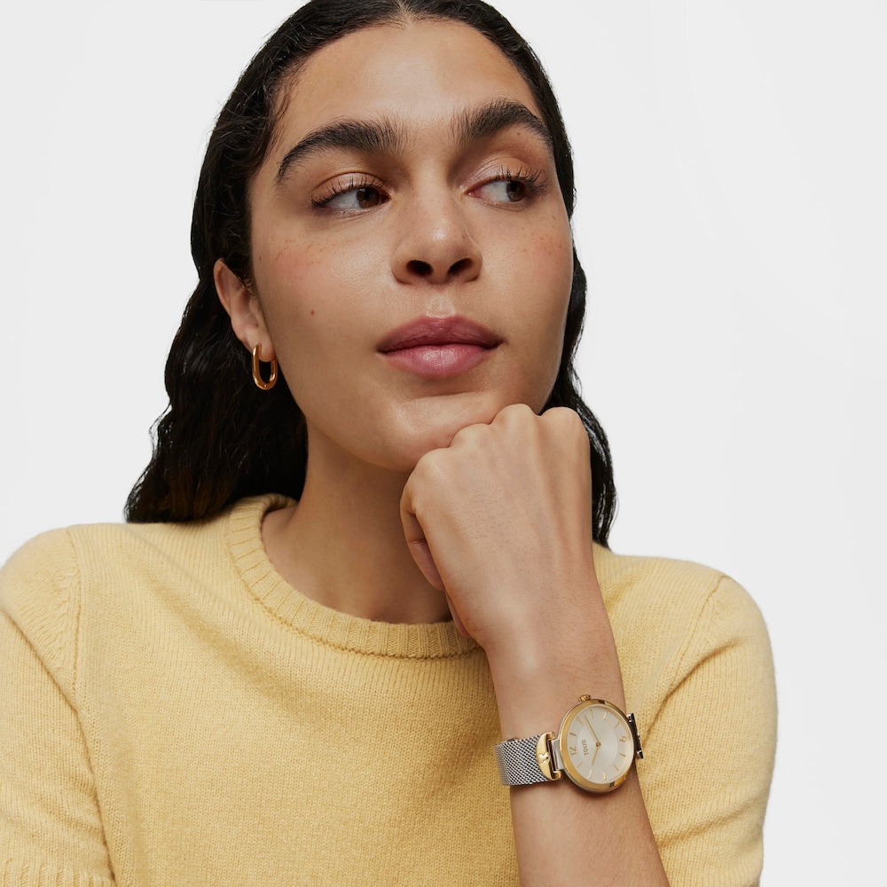 Reloj anal&oacute;gico S-Mesh de acero inoxidable