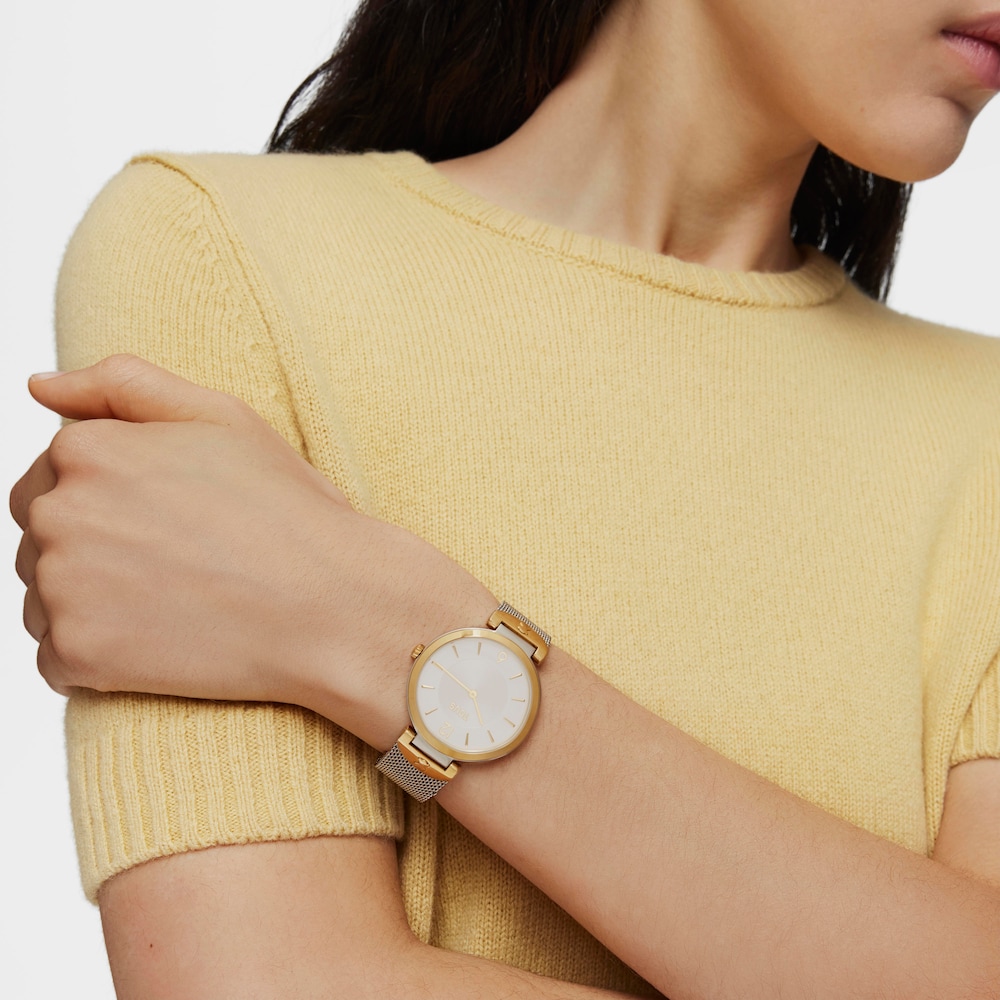 Reloj anal&oacute;gico S-Mesh de acero inoxidable