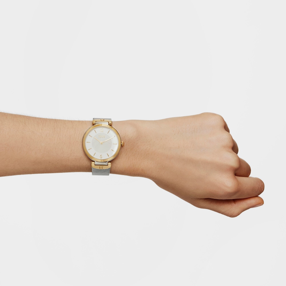 Reloj anal&oacute;gico S-Mesh de acero inoxidable