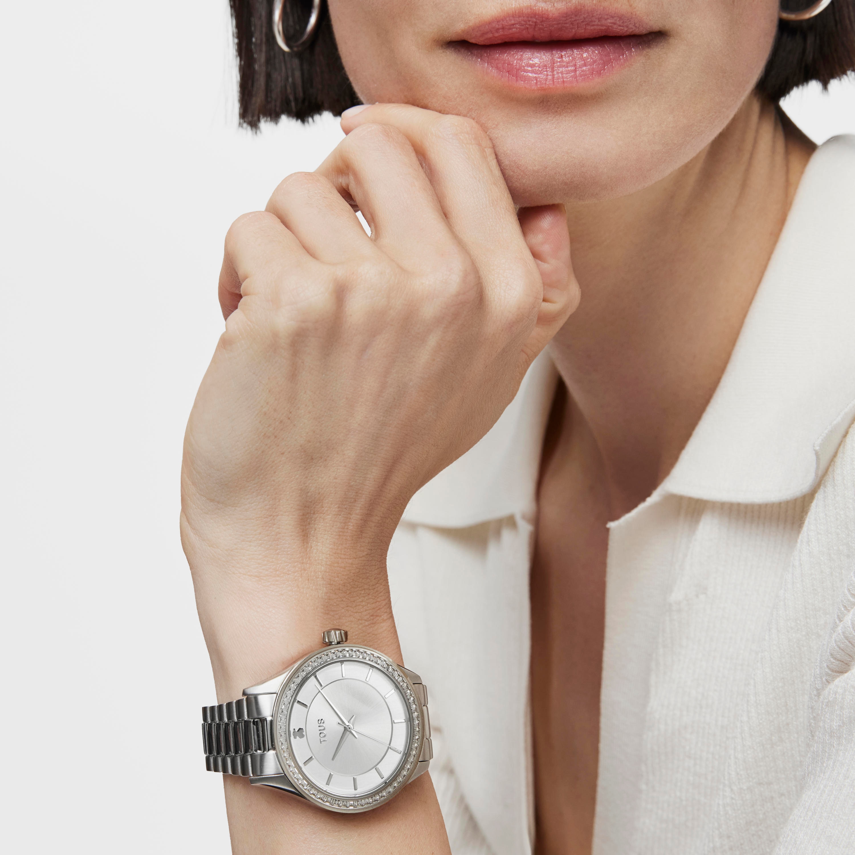 Steel T-Shine Watch with cubic zirconia