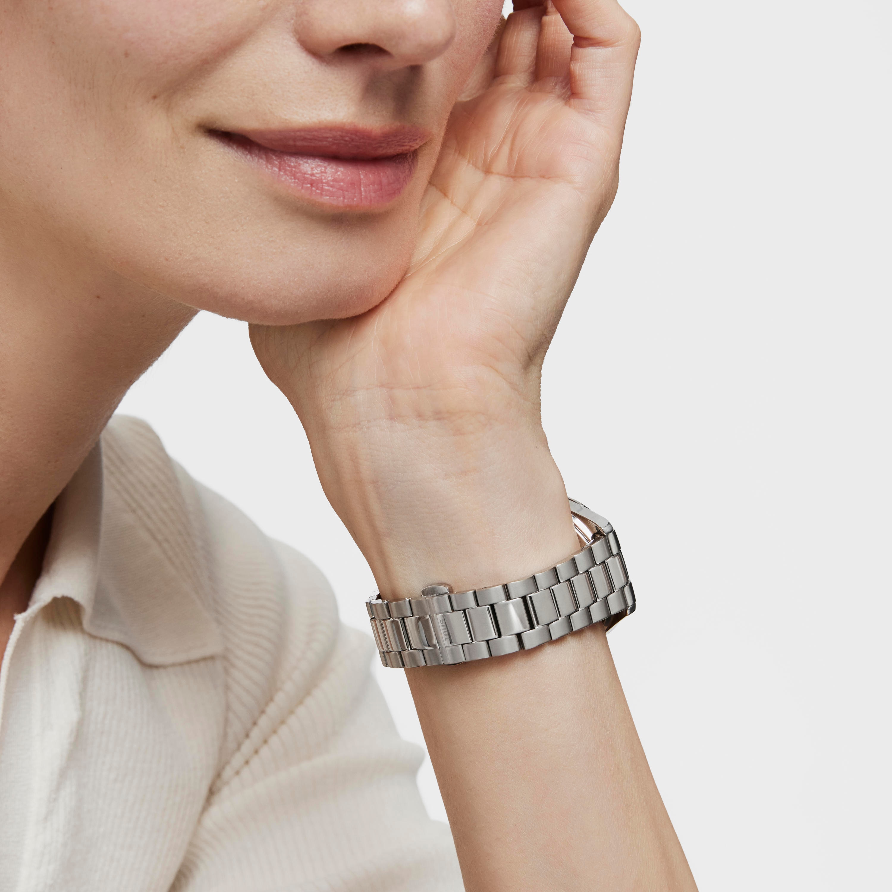 Steel T-Shine Watch with cubic zirconia