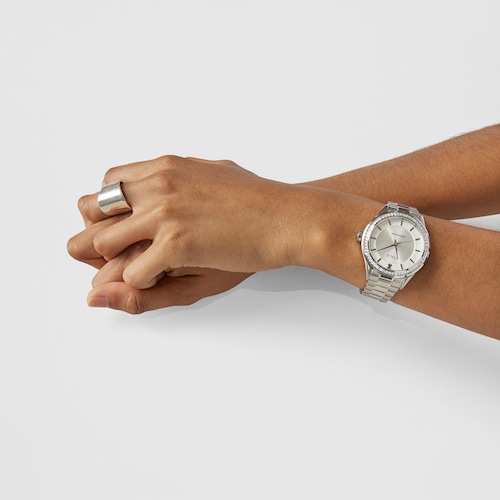 Steel T-Shine Watch with cubic zirconia