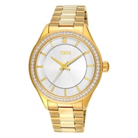 Gold-colored IP Steel T-Shine Watch with cubic zirconia
