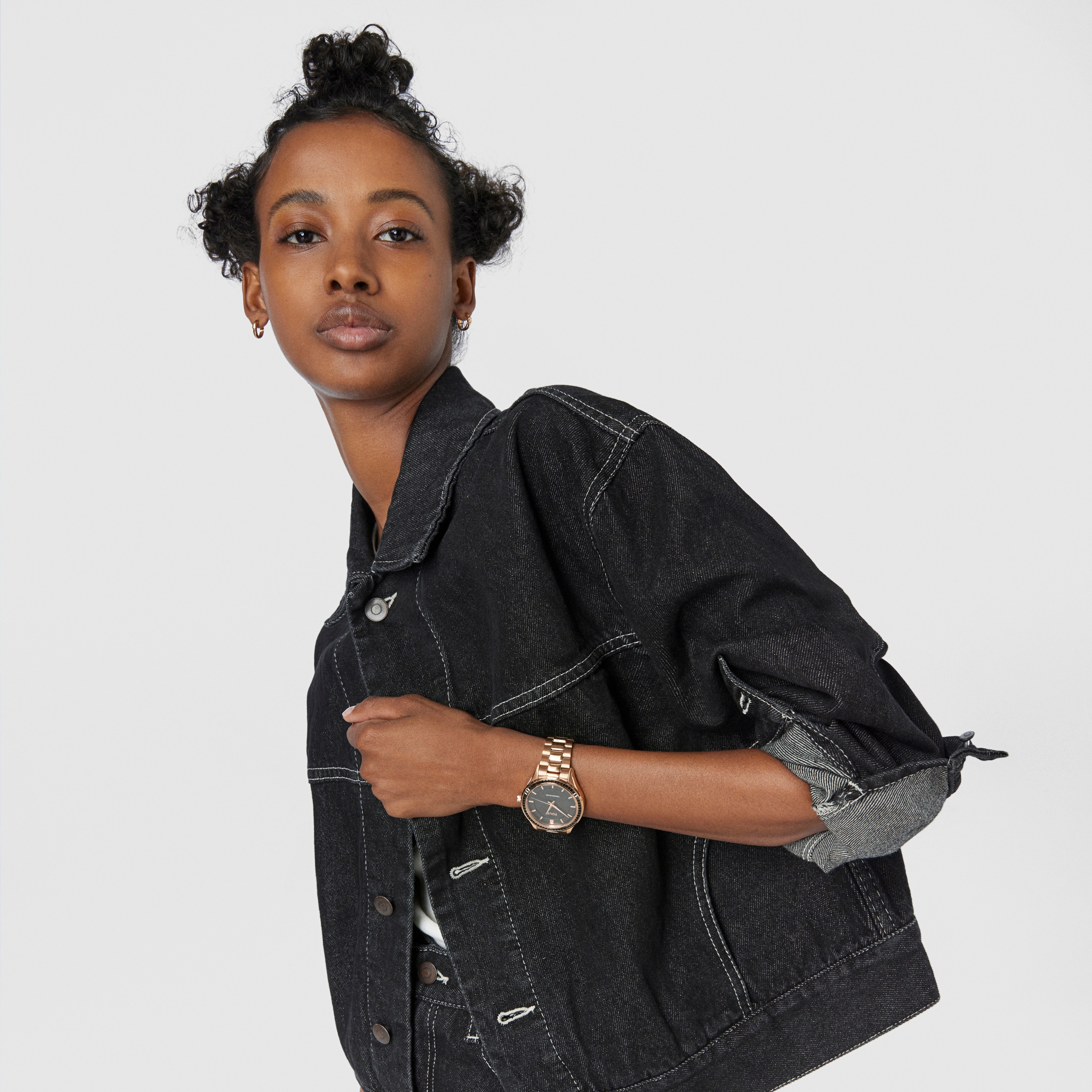 Rose IP Steel T-Shine Watch with cubic zirconia