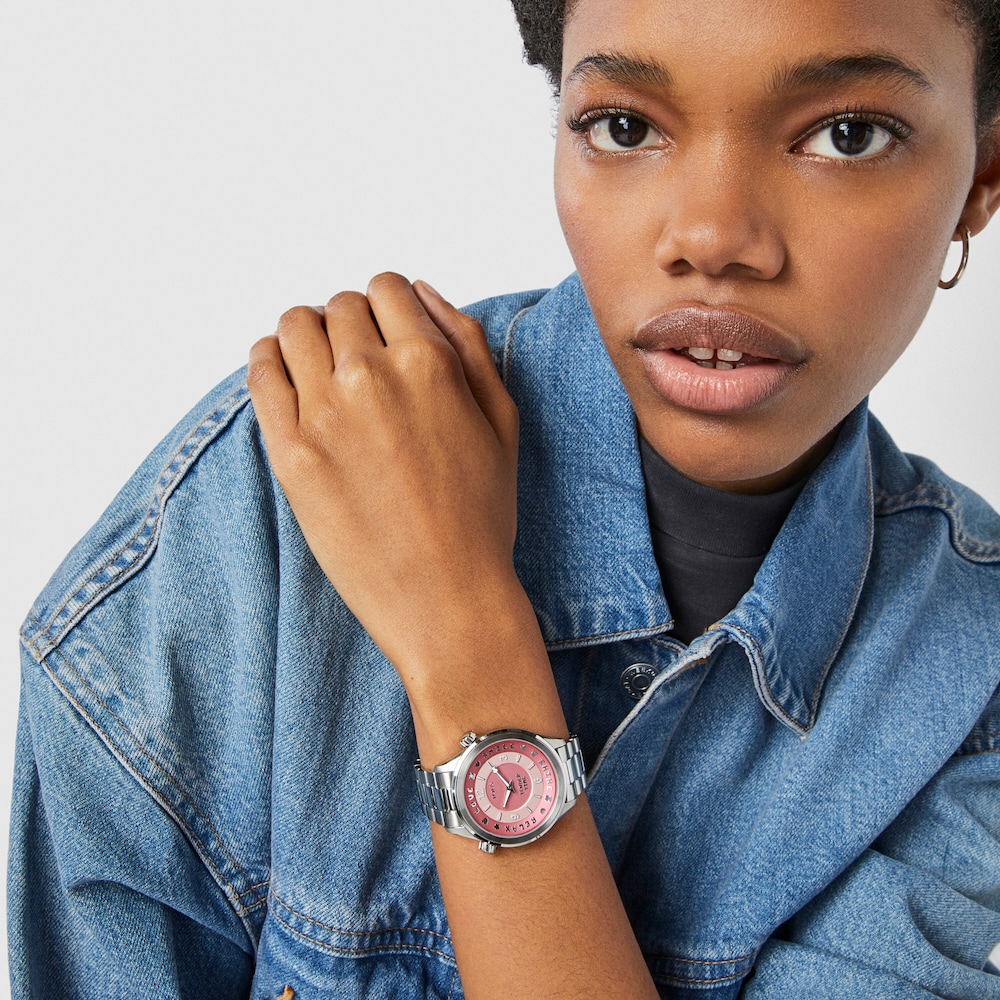 Stainless steel Tender Time Watch with pink dial image number 6