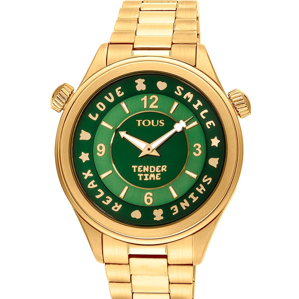 Stainless steel Tender Time Watch with green dial image number 2