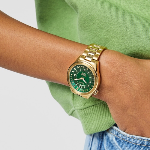 Reloj analógico Tender Time de acero inoxidable con esfera en verde