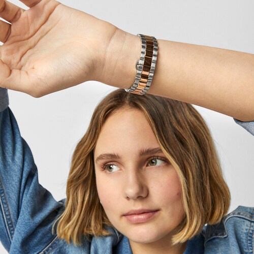 Reloj analógico Tender Time de acero inoxidable con esfera en azul