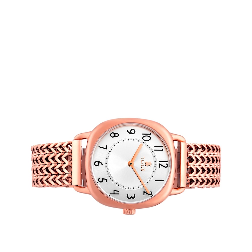 Reloj anal&oacute;gico Osier 1920 de acero IP rosado