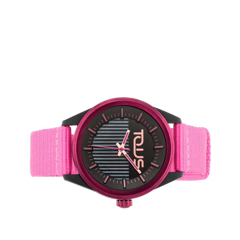 Reloj anal&oacute;gico solar fucsia Vibrant Sun