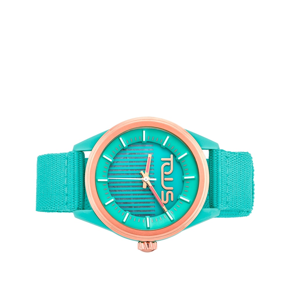 Reloj anal&oacute;gico solar turquesa Vibrant Sun