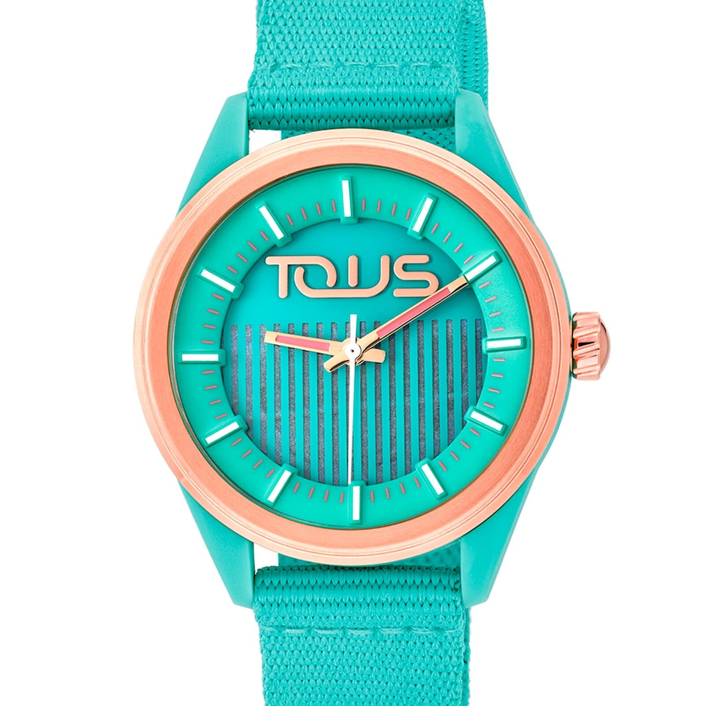 Reloj anal&oacute;gico solar turquesa Vibrant Sun