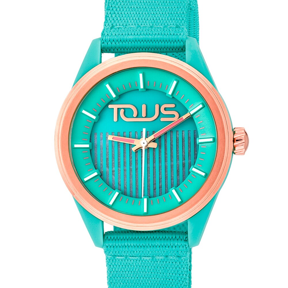 Turquoise solar-powered and sustainable Vibrant Sun Watch