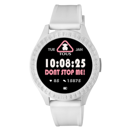 Reloj smartwatch Smarteen Connect con correa de silicona blanca