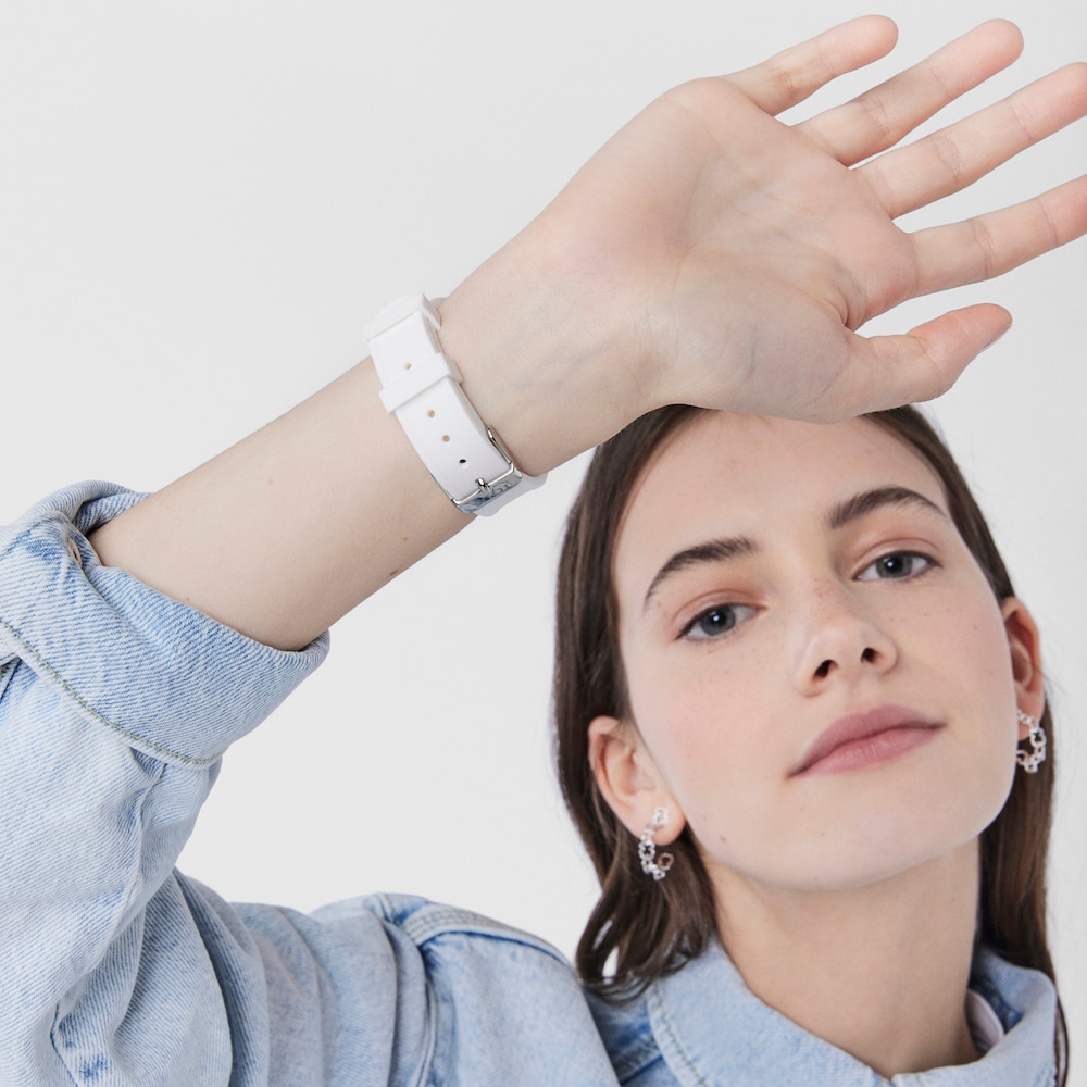 Reloj smartwatch Smarteen Connect con correa de silicona blanca