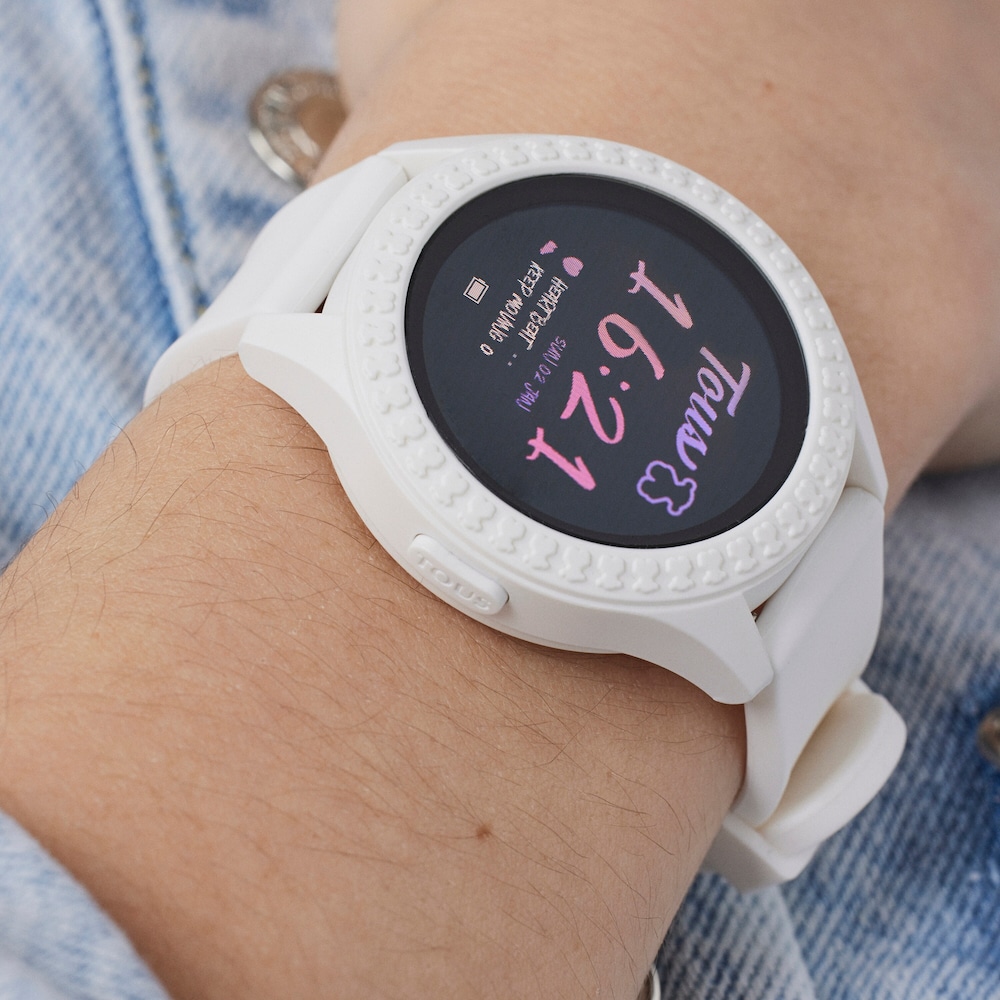 Reloj smartwatch Smarteen Connect con correa de silicona blanca
