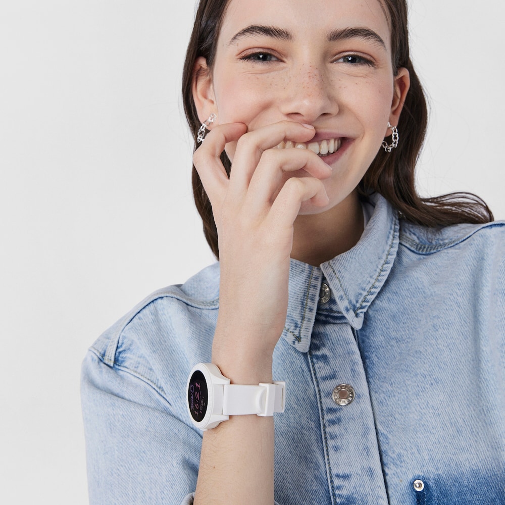 Reloj smartwatch Smarteen Connect con correa de silicona blanca