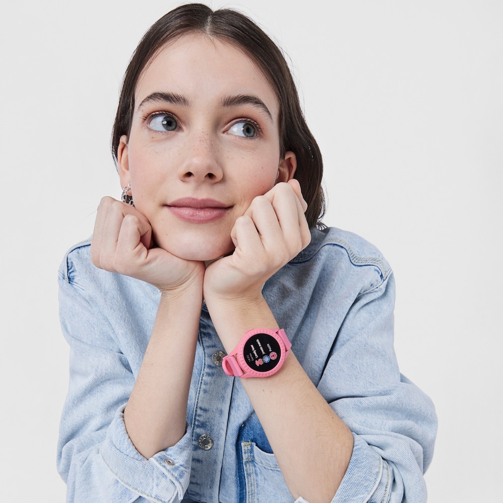 Reloj smartwatch Smarteen Connect con correa de silicona rosa