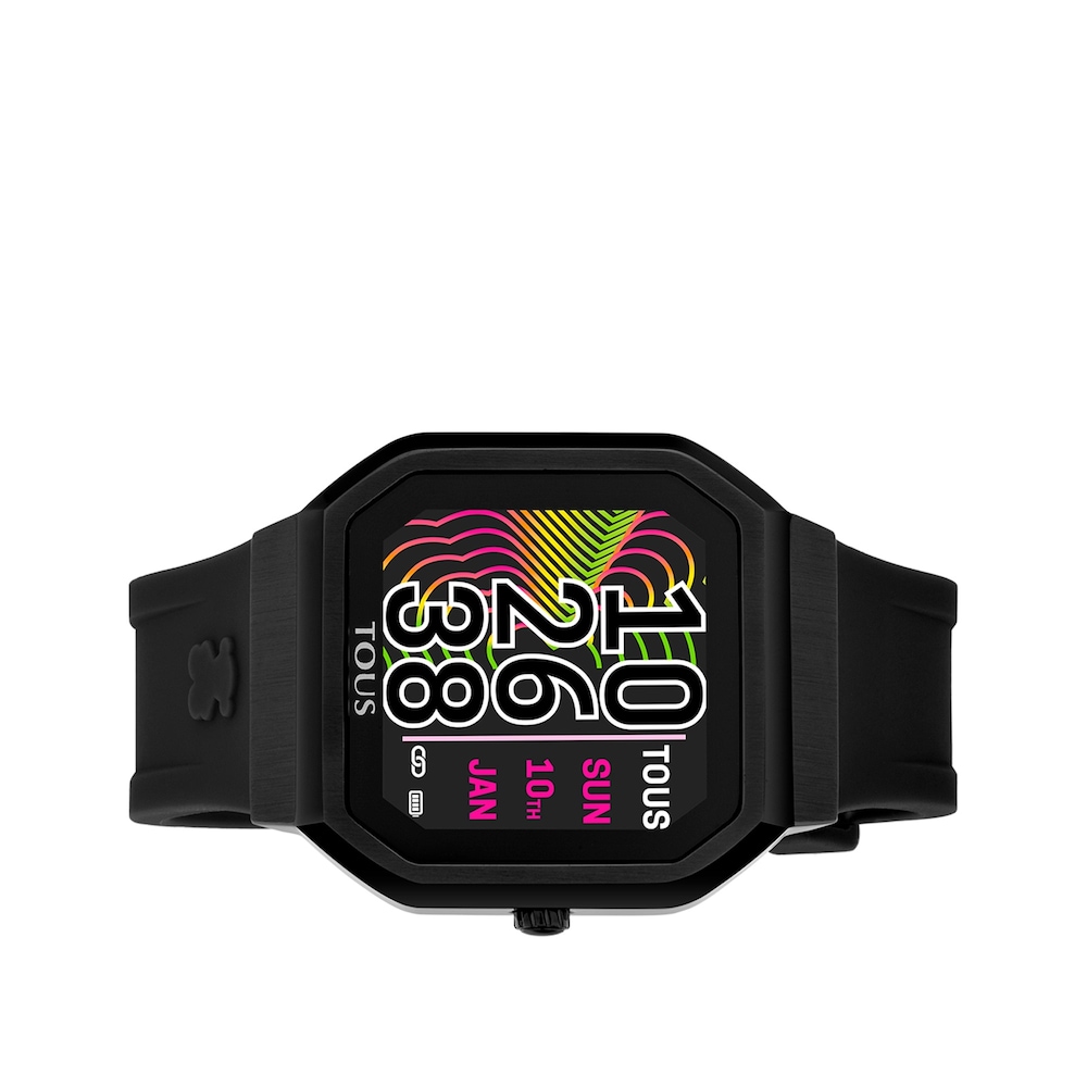 Rel&oacute;gio smartwatch B-Connect com correia em silicone preto
