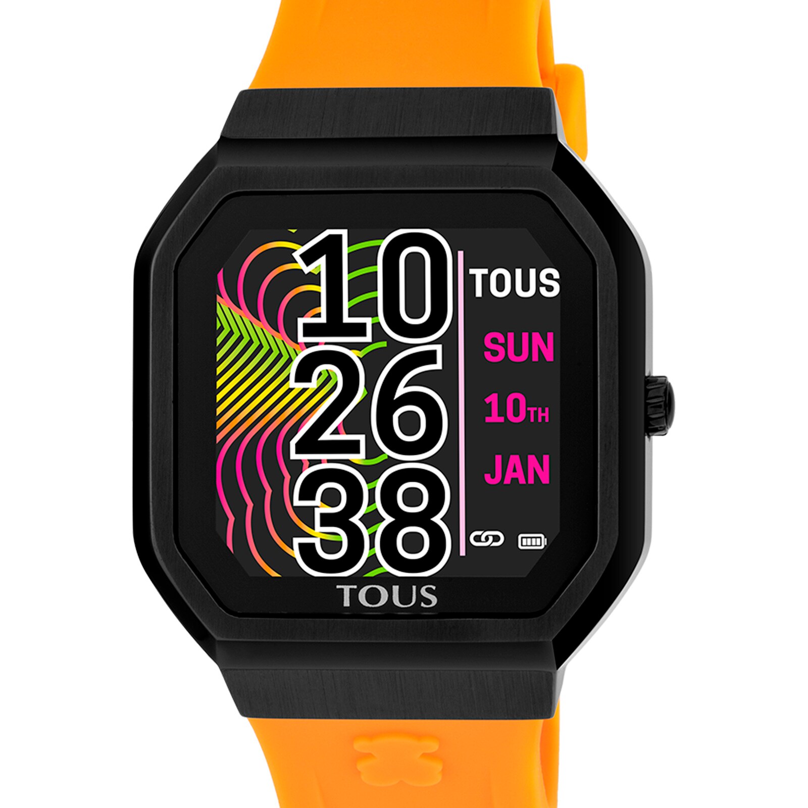 B-Connect Smartwatch with orange silicone strap