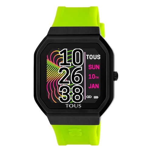B-Connect Smartwatch with green silicone strap