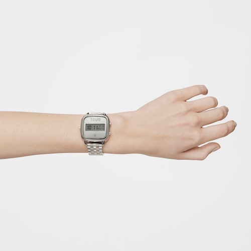 Reloj digital con brazalete de acero D-Logo