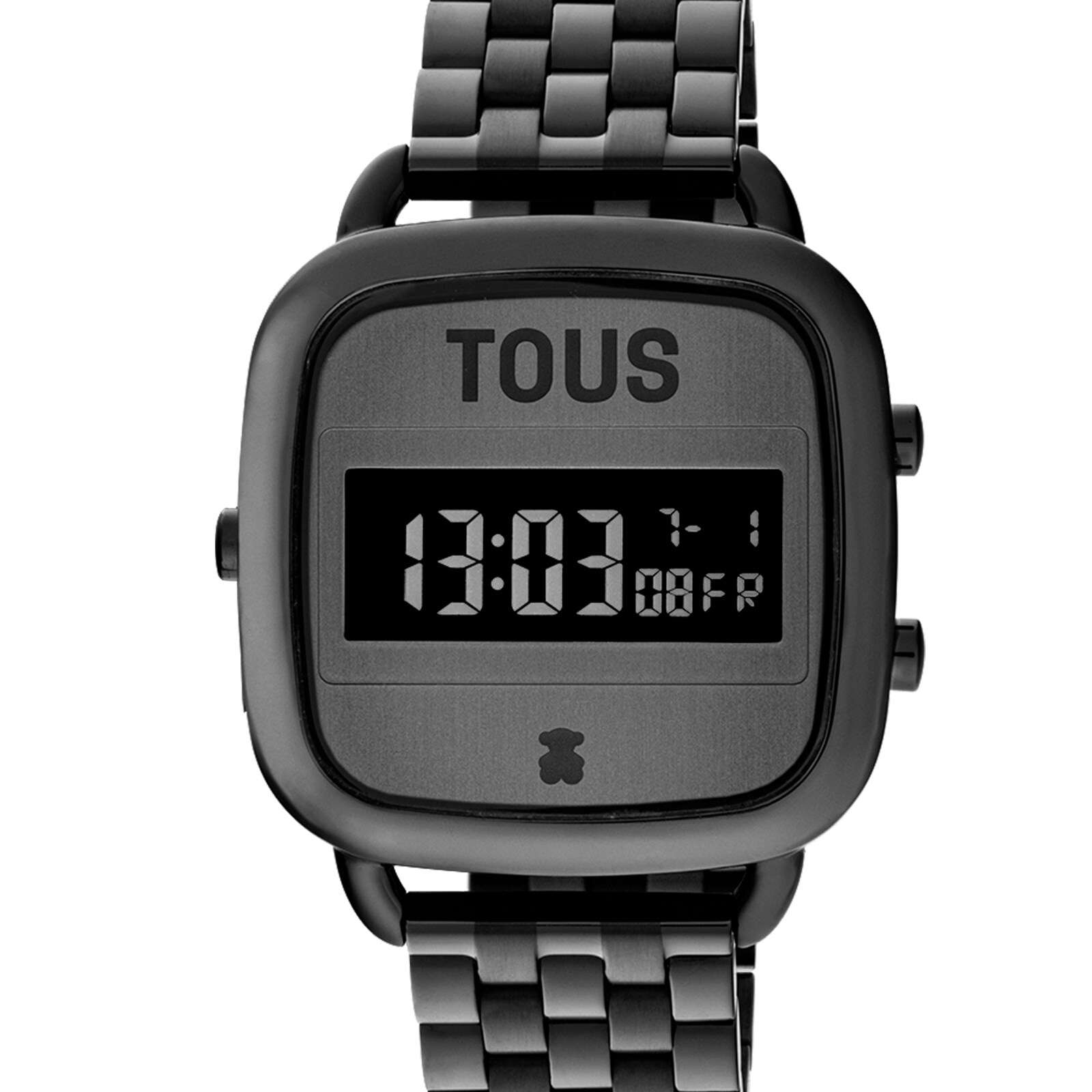 D-Logo Digital watch with black IP steel strap