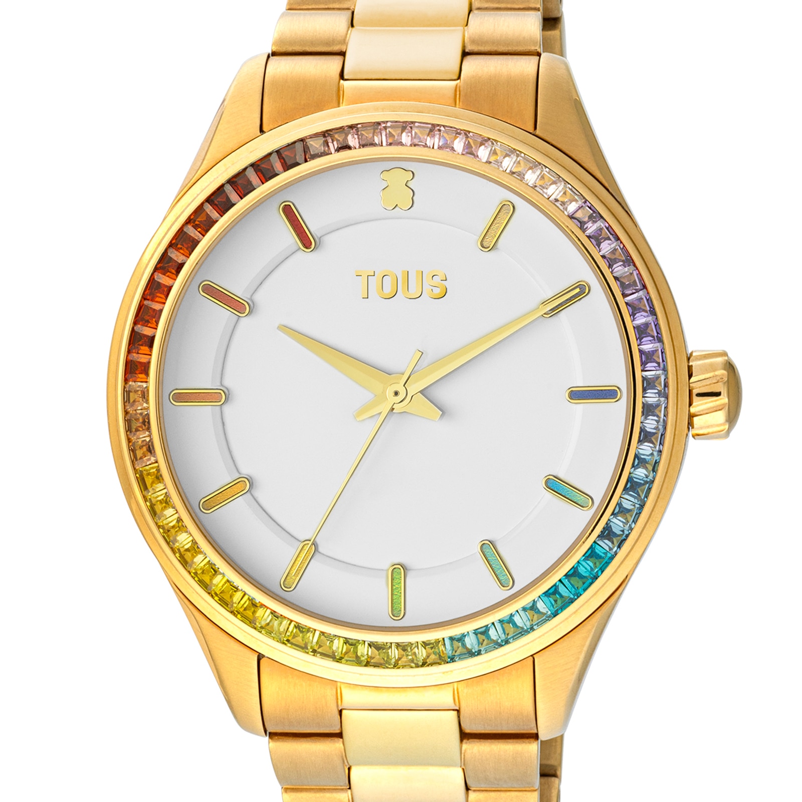 Tender Shine Analogue watch with gold IP steel strap
