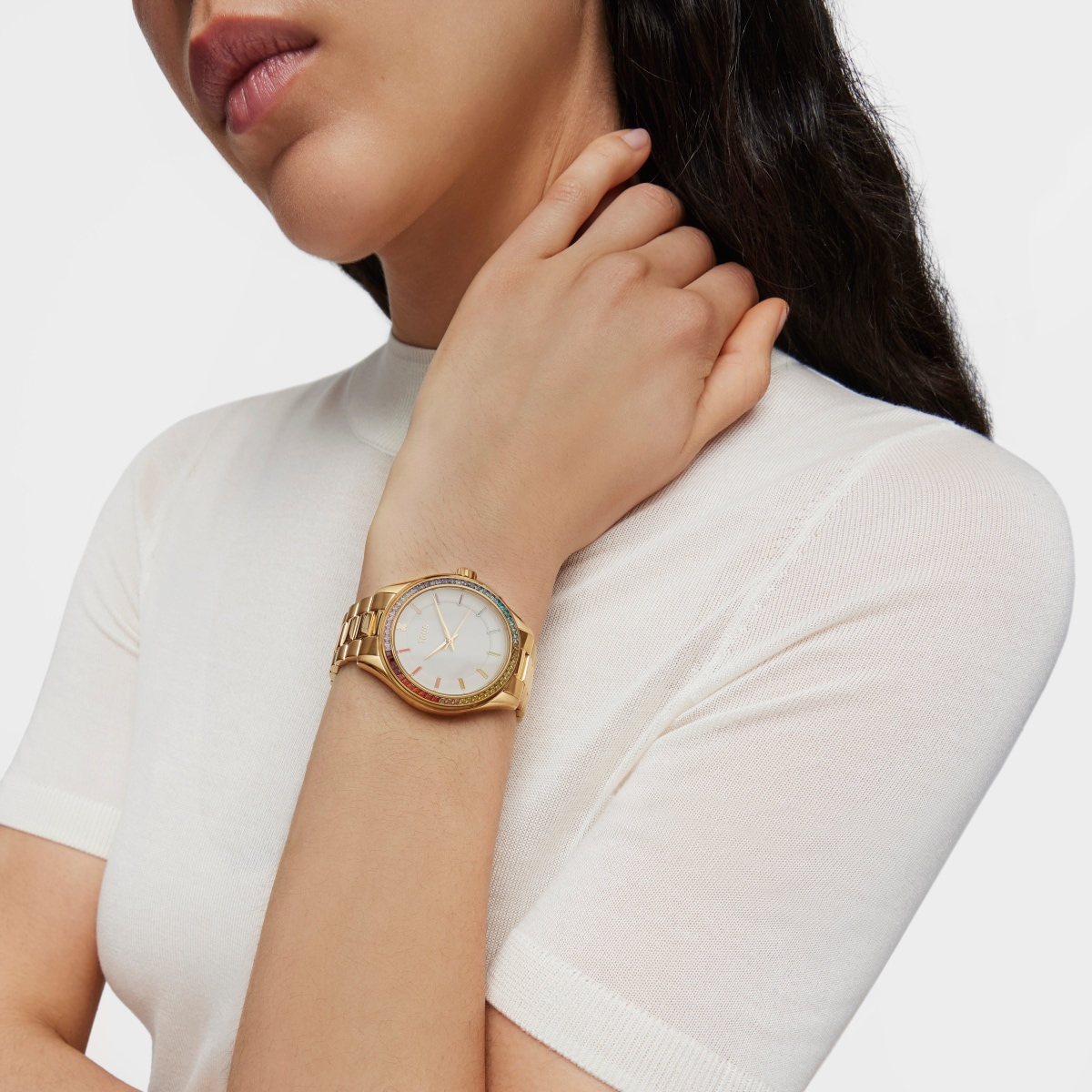 Tender Shine Analogue watch with gold IP steel strap