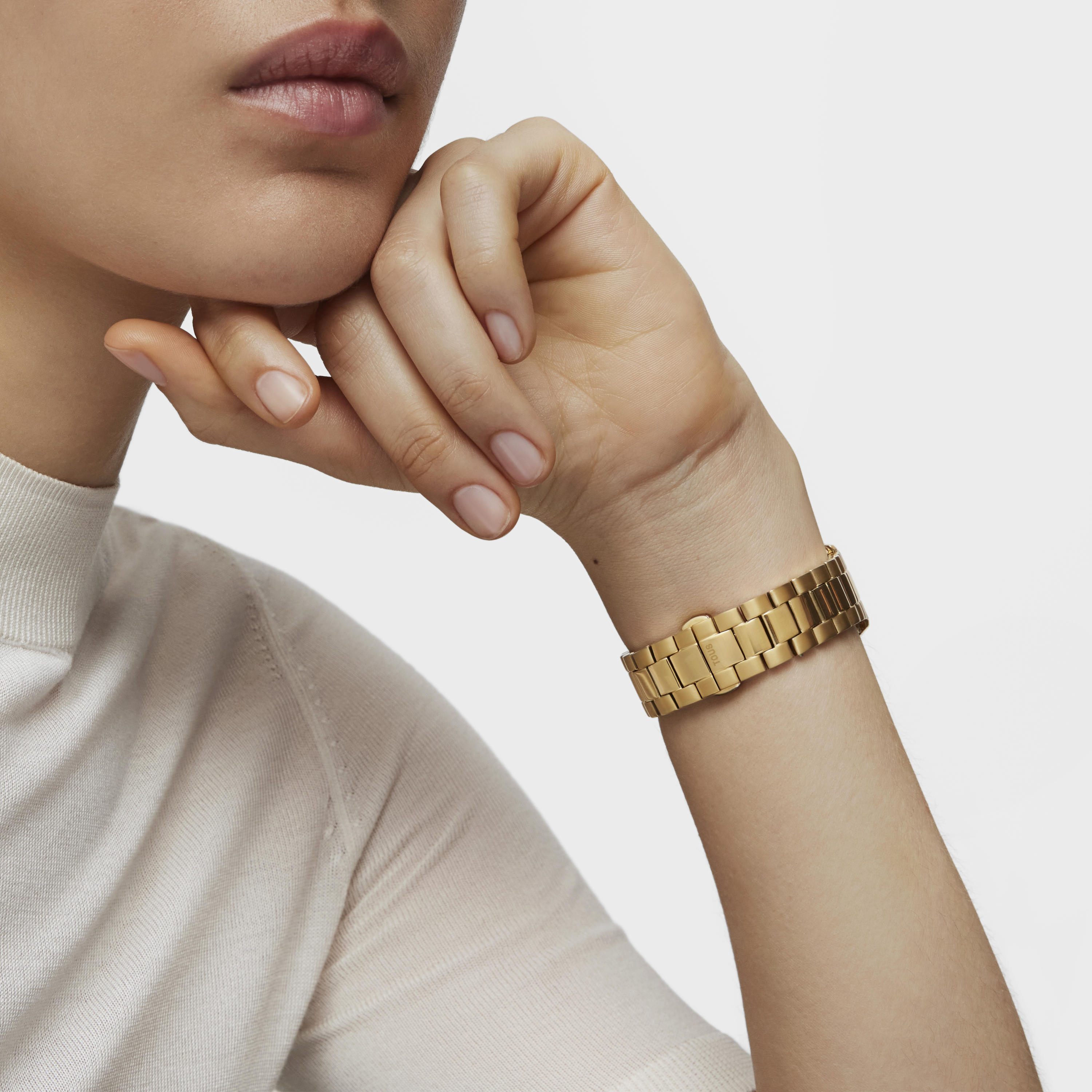 Tender Shine Analogue watch with gold IP steel strap