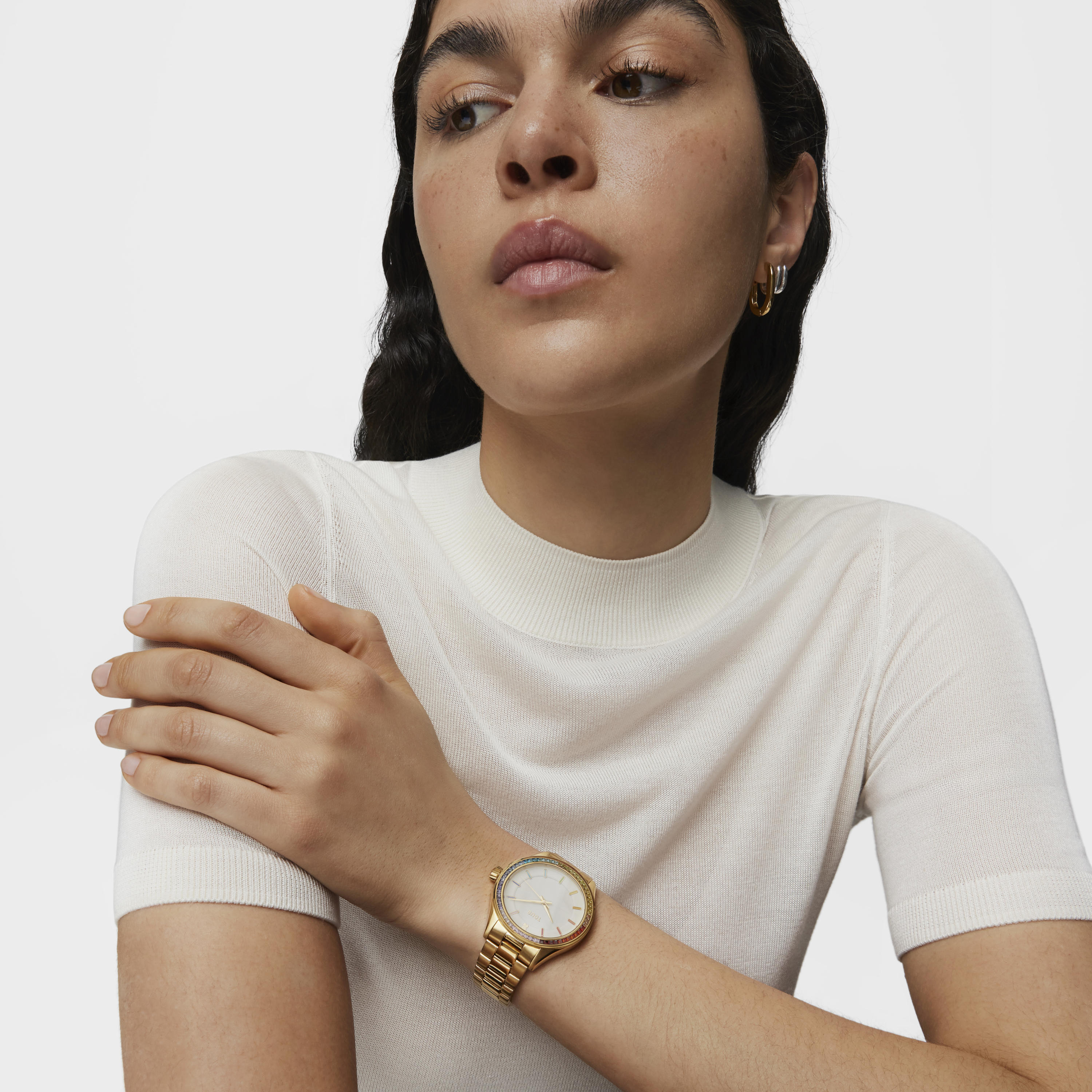 Tender Shine Analogue watch with gold IP steel strap