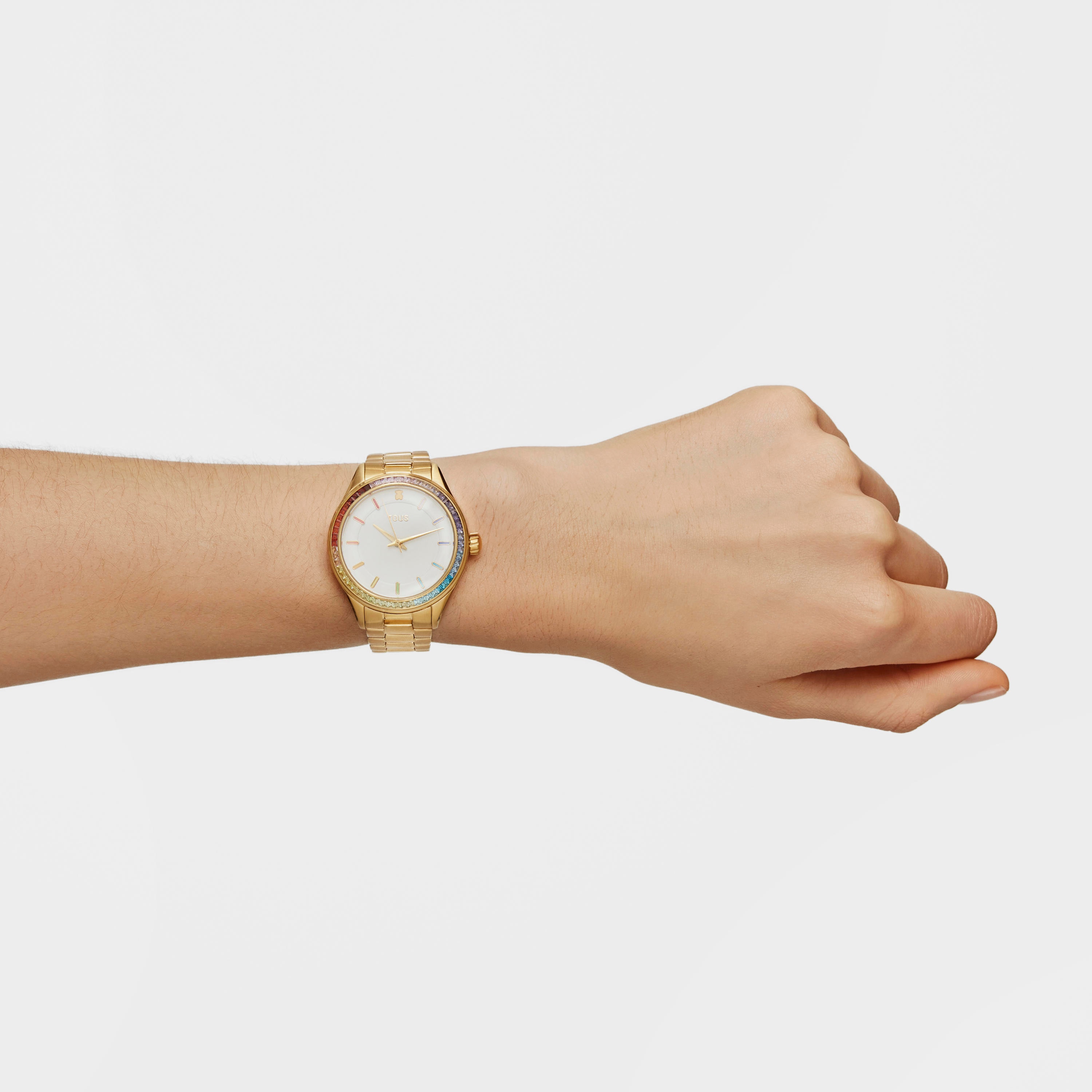 Tender Shine Analogue watch with gold IP steel strap