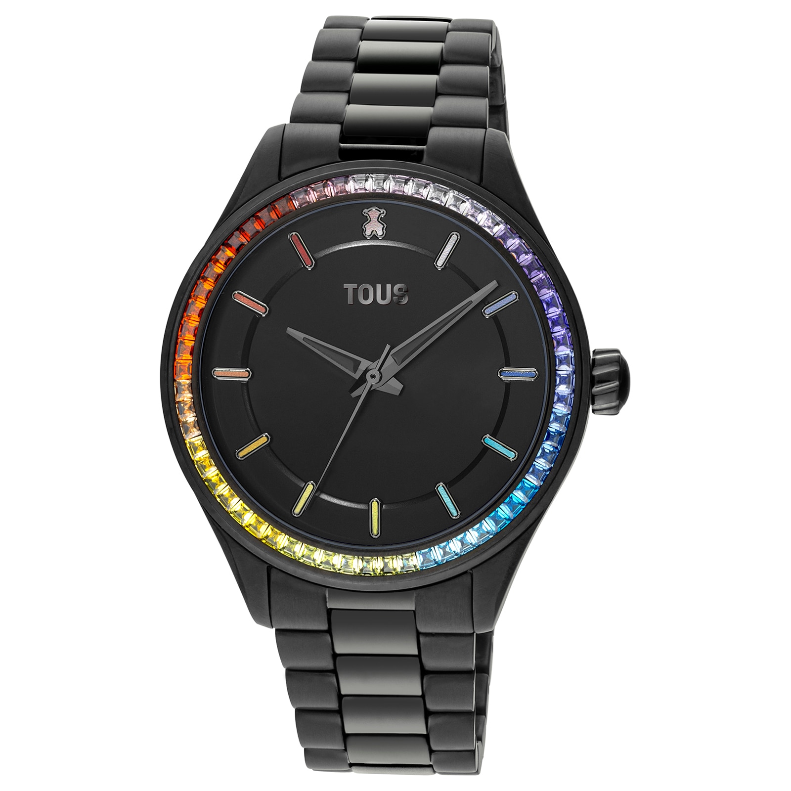 Tender Shine Analogue watch with black IP steel strap