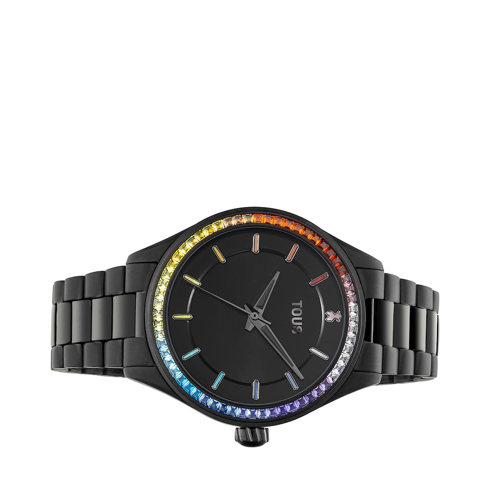 Tender Shine Analogue watch with black IP steel strap image number 1