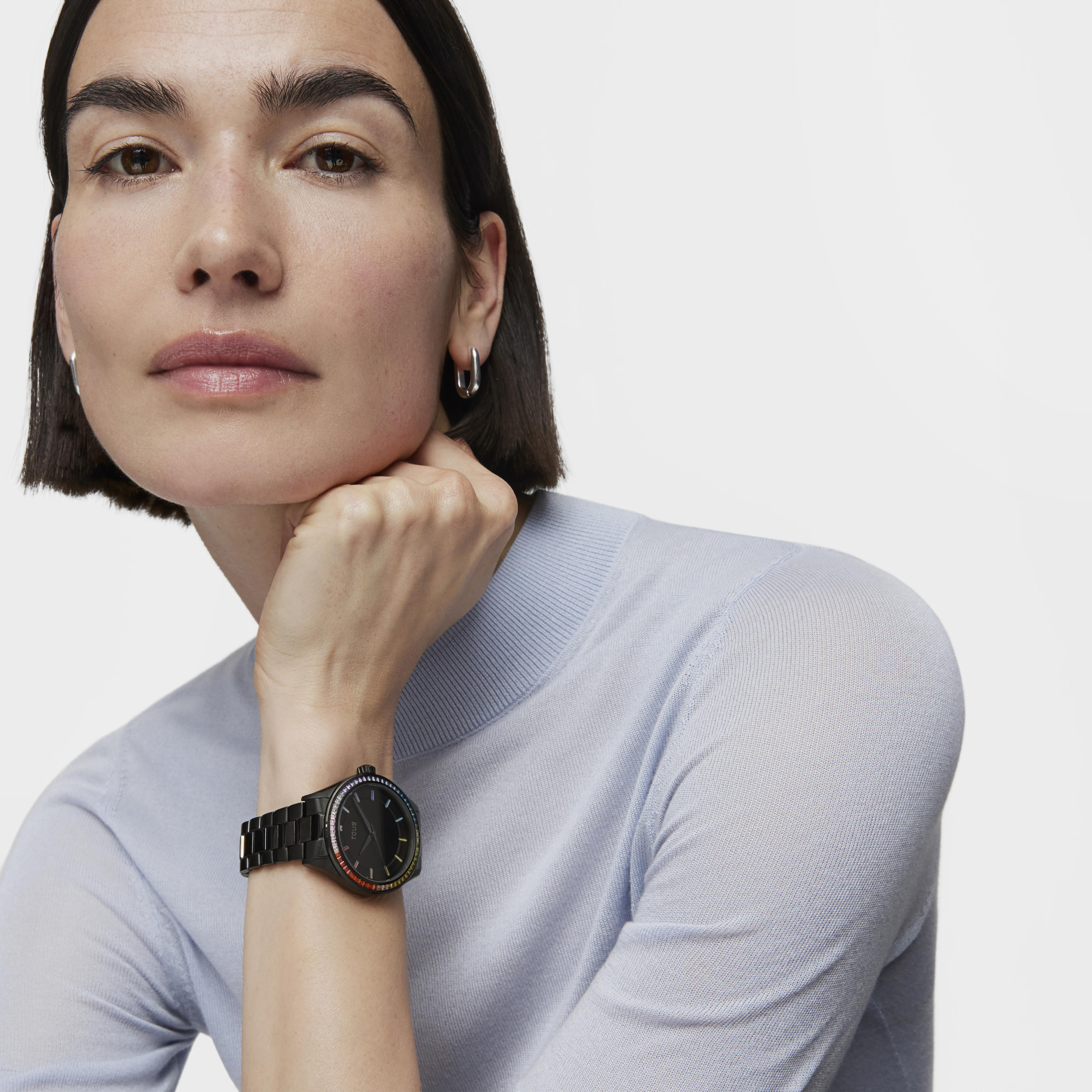 Tender Shine Analogue watch with black IP steel strap