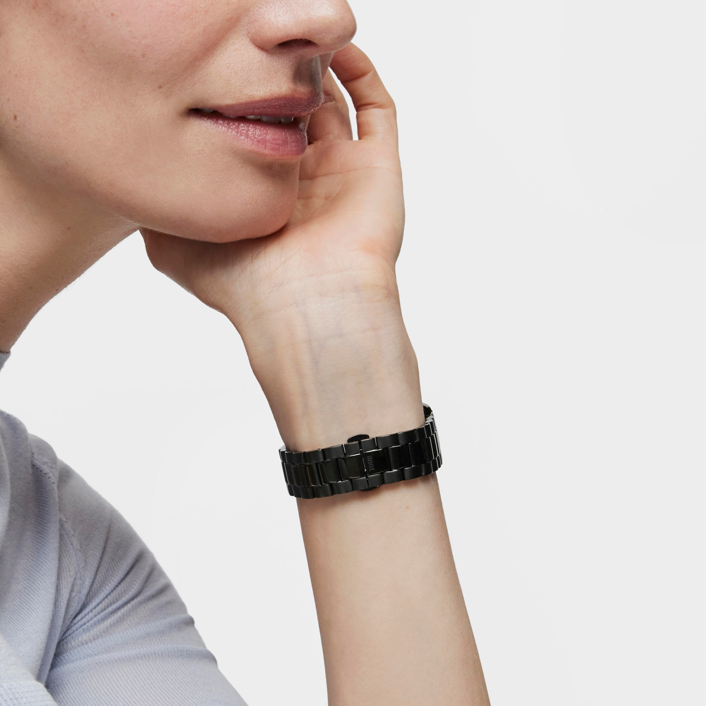 Tender Shine Analogue watch with black IP steel strap