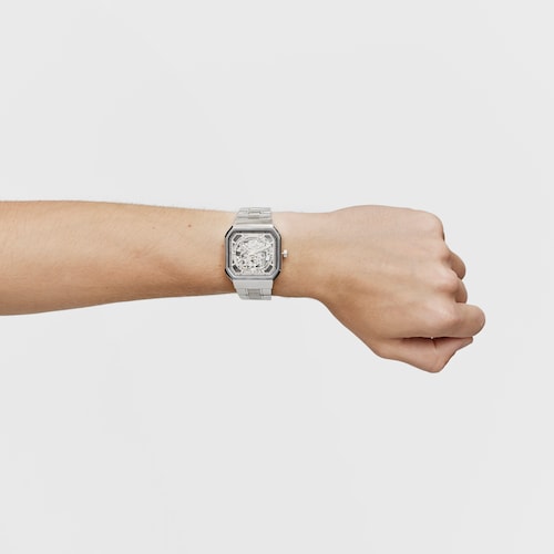Reloj analógico automático con brazalete de acero D-Bear