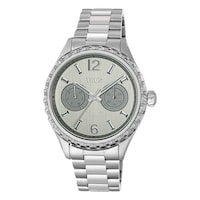Reloj analógico multifunción con brazalete de acero T-Bear
