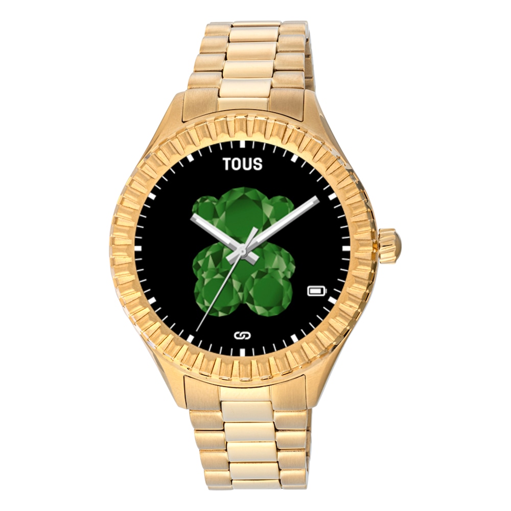 Reloj smartwatch con brazalete de acero IP dorado T-Bear Connect image number 0