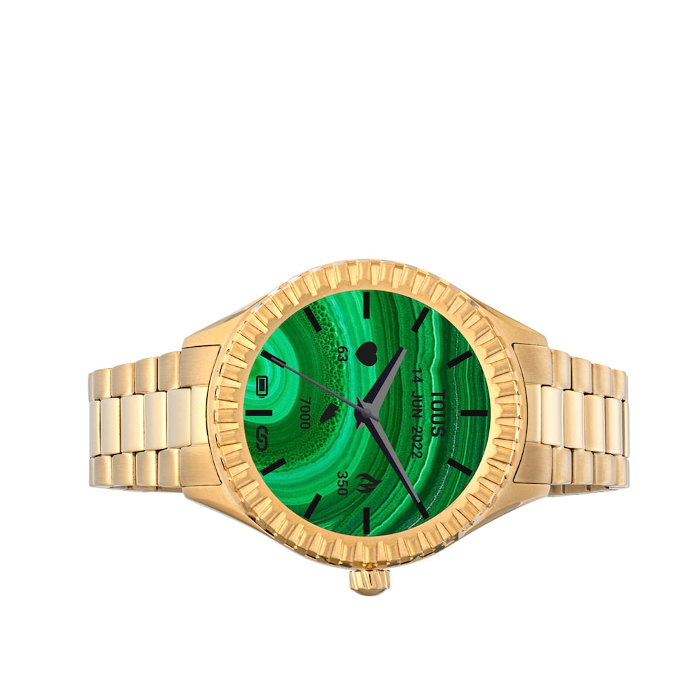 Reloj smartwatch con brazalete de acero IP dorado T-Bear Connect image number 1