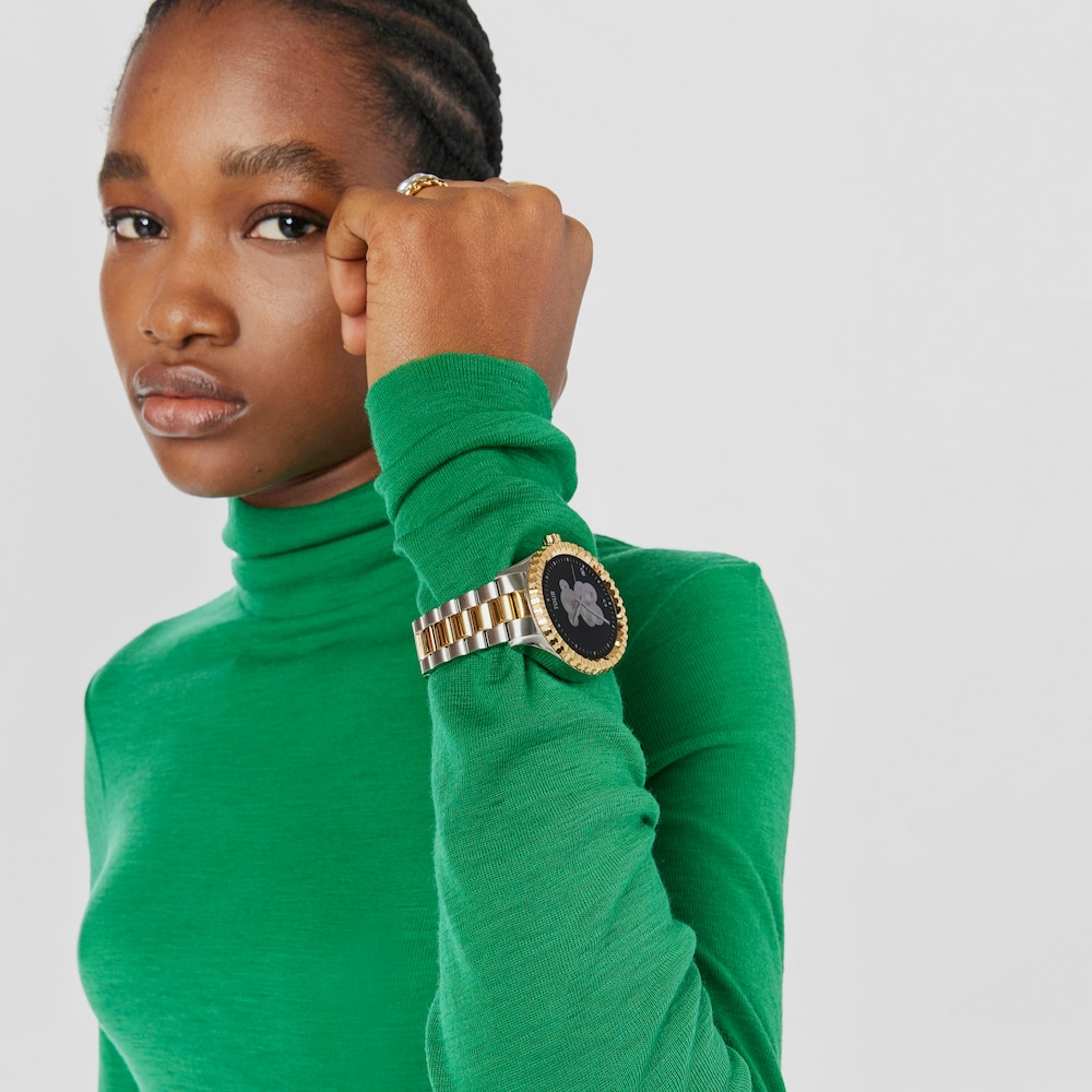 Smartwatch T-Bear Connect z paskiem ze stali IP w kolorze złota