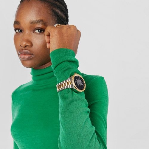T-Bear Connect Smartwatch with steel and gold-colored IP steel wristband