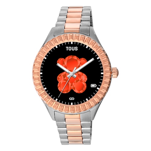 T-Bear Connect Smartwatch with steel and pink-colored IP steel wristband
