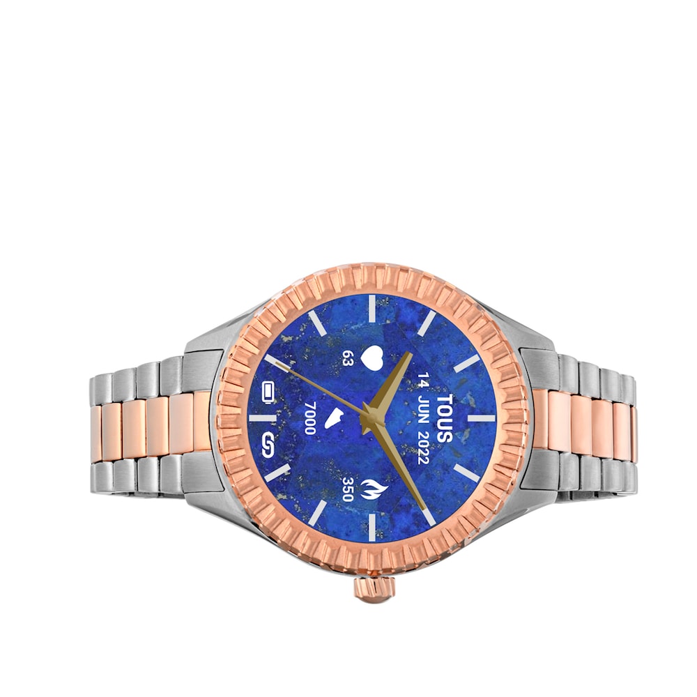 Reloj smartwatch con brazalete de acero y acero IP rosado T-Bear Connect image number 1