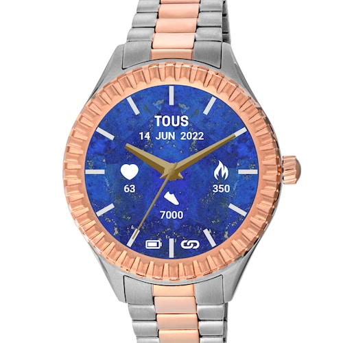 T-Bear Connect Smartwatch with steel and pink-colored IP steel wristband