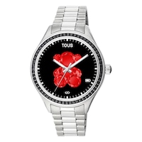 T-Shine Connect Smartwatch with steel wristband with black cubic zirconias