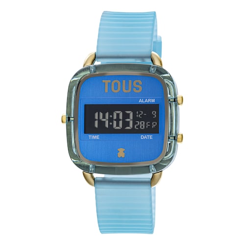 Blue polycarbonate Digital watch with silicone strap D-Logo Fresh