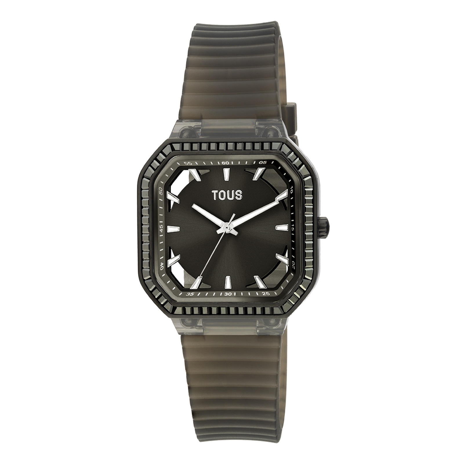 Black IP steel Analogue watch with zirconias Gleam Fresh